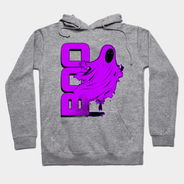 Ghost Of Disapproval - Purple Halftone Hoodie by SimonSay